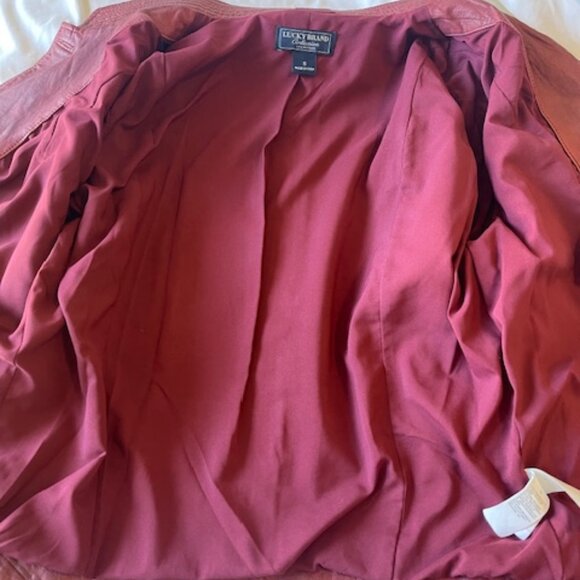 Lucky Brand Red Lamb Leather Jacket – Women’s S - Picture 6 of 8